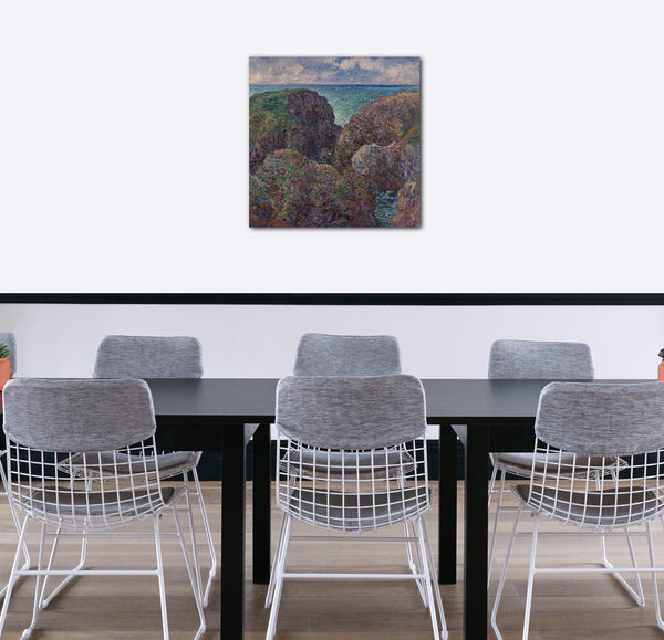 Leinwandbild Claude Monet - Block von Felsen in Port Goulphar