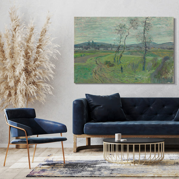 Top-Angebot Kunstdruck Claude Monet - Die Plaine de Gennevilliers Leinwand auf Keilrahmen gespannt