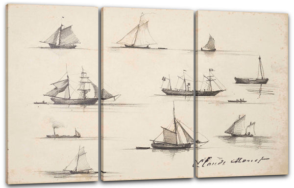 Leinwandbild Claude Monet - Verschiedene Boote