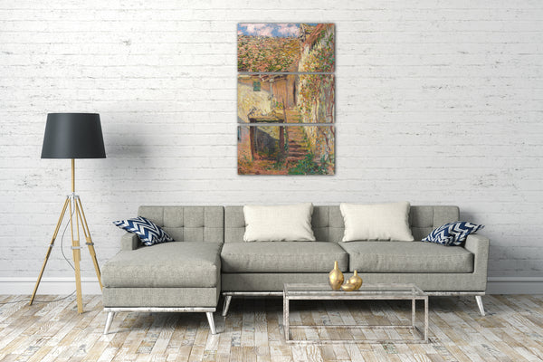 Top-Angebot Kunstdruck Claude Monet - L'Escalier Leinwand auf Keilrahmen gespannt