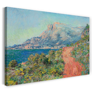 Top-Angebot Kunstdruck Claude Monet - Die rote Straße in der Nähe von Menton Leinwand auf Keilrahmen gespannt