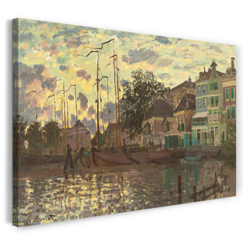 Top-Angebot Kunstdruck Claude Monet - Der Damm in Zaandam, am Abend Leinwand auf Keilrahmen gespannt