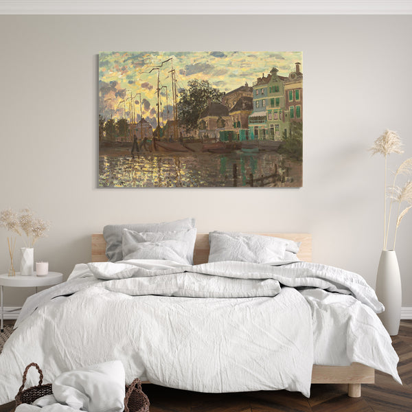 Top-Angebot Kunstdruck Claude Monet - Der Damm in Zaandam, am Abend Leinwand auf Keilrahmen gespannt