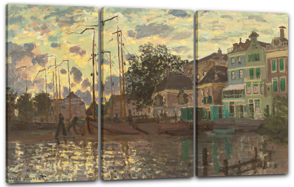 Leinwandbild Claude Monet - Der Damm in Zaandam, am Abend