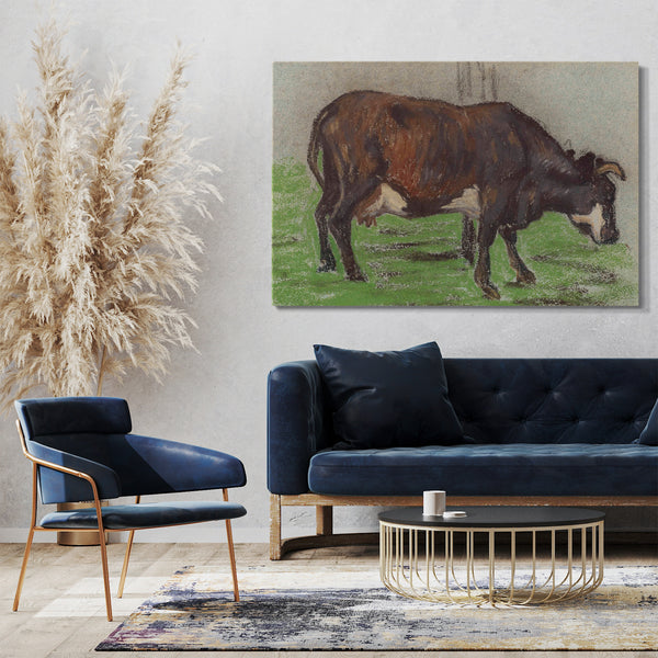 Top-Angebot Kunstdruck Claude Monet - Kuh auf der Weide Leinwand auf Keilrahmen gespannt