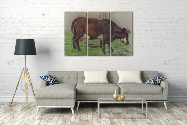 Top-Angebot Kunstdruck Claude Monet - Kuh auf der Weide Leinwand auf Keilrahmen gespannt