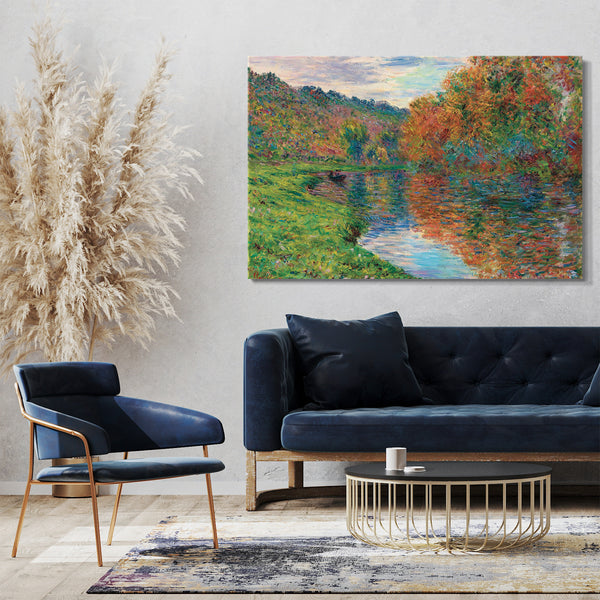 Top-Angebot Kunstdruck Claude Monet - Der Arm von Jeufosse, Herbst Leinwand auf Keilrahmen gespannt