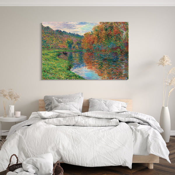 Top-Angebot Kunstdruck Claude Monet - Der Arm von Jeufosse, Herbst Leinwand auf Keilrahmen gespannt