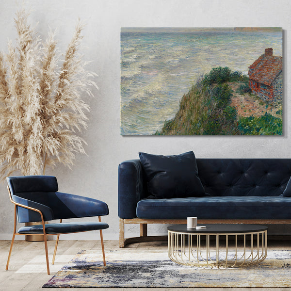 Top-Angebot Kunstdruck Claude Monet - Fischerhaus in Petit Ailly Leinwand auf Keilrahmen gespannt