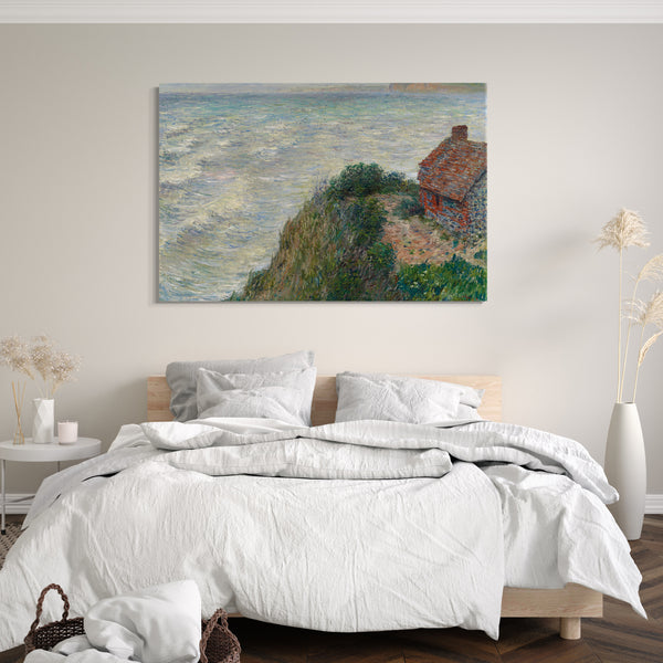 Top-Angebot Kunstdruck Claude Monet - Fischerhaus in Petit Ailly Leinwand auf Keilrahmen gespannt