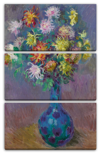 Leinwandbild Claude Monet - Vase mit Chrysanthemen