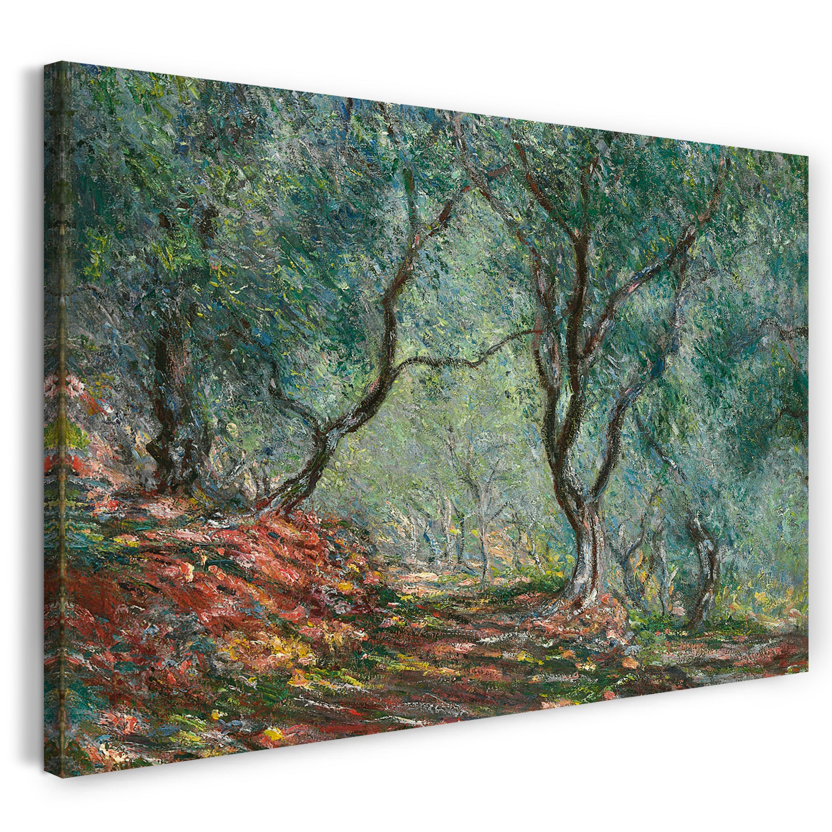 Top-Angebot Kunstdruck Claude Monet - Olivenholz im Moreno Garten Leinwand auf Keilrahmen gespannt
