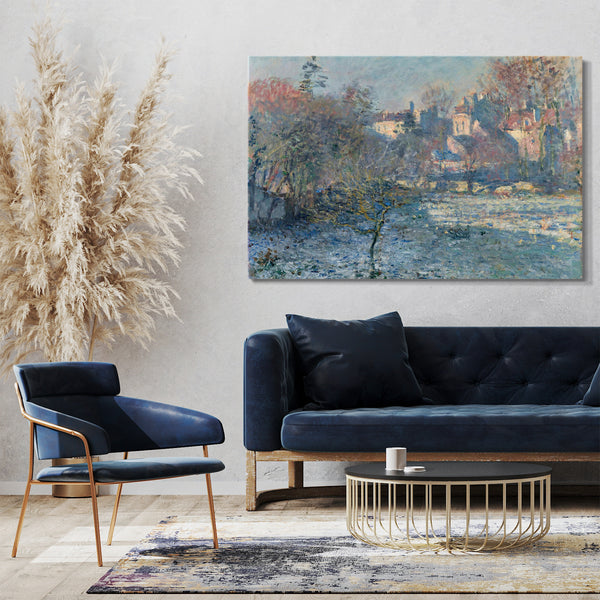 Top-Angebot Kunstdruck Claude Monet - Frost Leinwand auf Keilrahmen gespannt