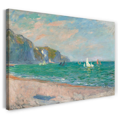 Top-Angebot Kunstdruck Claude Monet - Boote vor den Klippen von Pourville Leinwand auf Keilrahmen gespannt