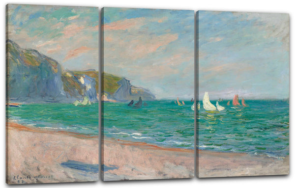 Leinwandbild Claude Monet - Boote vor den Klippen von Pourville