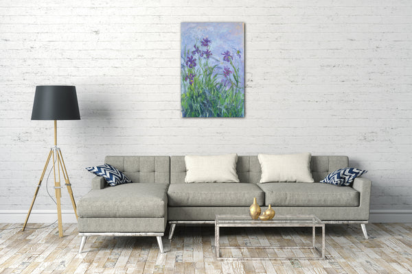 Top-Angebot Kunstdruck Claude Monet - Lila Iris Leinwand auf Keilrahmen gespannt