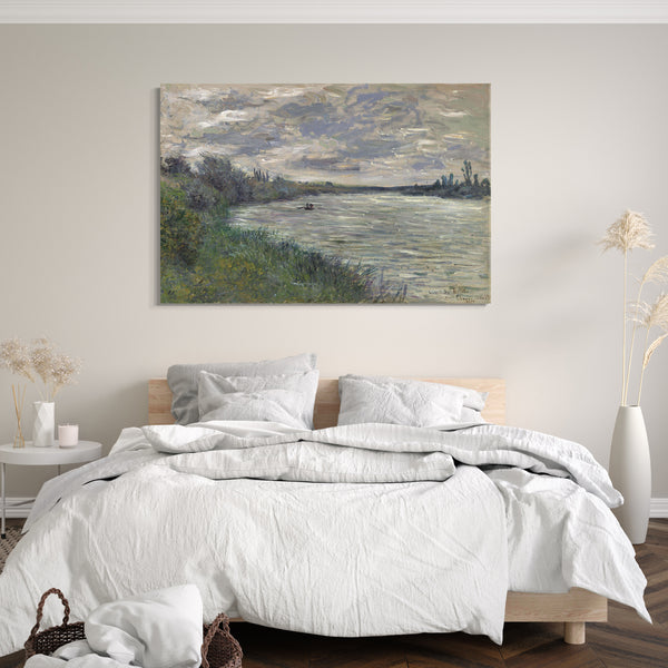 Top-Angebot Kunstdruck Claude Monet - Die Seine bei Vétheuil, stürmisches Wetter Leinwand auf Keilrahmen gespannt