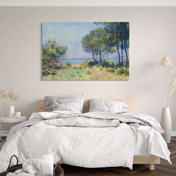 Top-Angebot Kunstdruck Claude Monet - Die Tannen in Varengeville Leinwand auf Keilrahmen gespannt