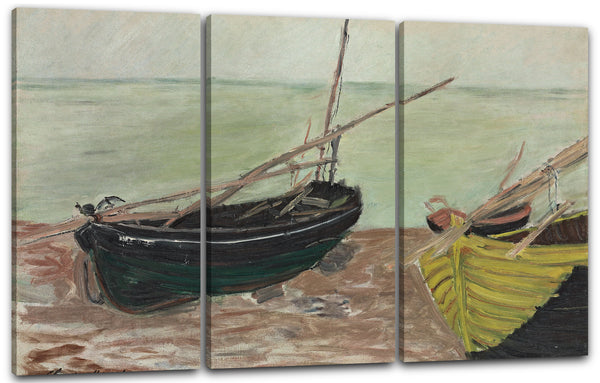 Leinwandbild Claude Monet - Bootsstudie am Strand von Étretat