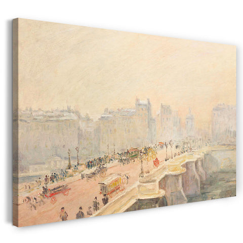 Top-Angebot Kunstdruck Camille Pissarro - Der Pont Neuf, Effekt von Schnee und Nebel Leinwand auf Keilrahmen gespannt