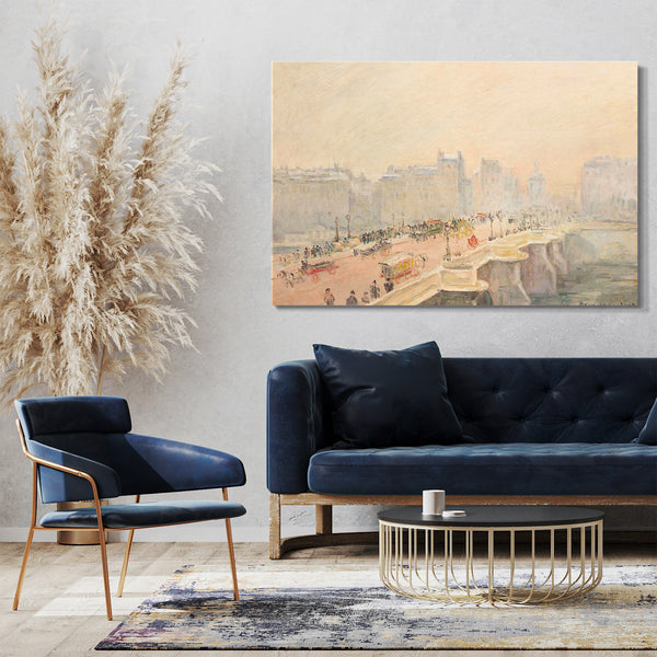 Top-Angebot Kunstdruck Camille Pissarro - Der Pont Neuf, Effekt von Schnee und Nebel Leinwand auf Keilrahmen gespannt