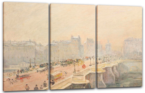 Leinwandbild Camille Pissarro - Der Pont Neuf, Effekt von Schnee und Nebel