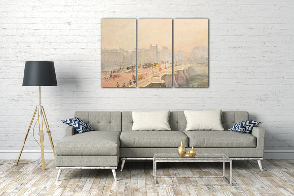 Top-Angebot Kunstdruck Camille Pissarro - Der Pont Neuf, Effekt von Schnee und Nebel Leinwand auf Keilrahmen gespannt