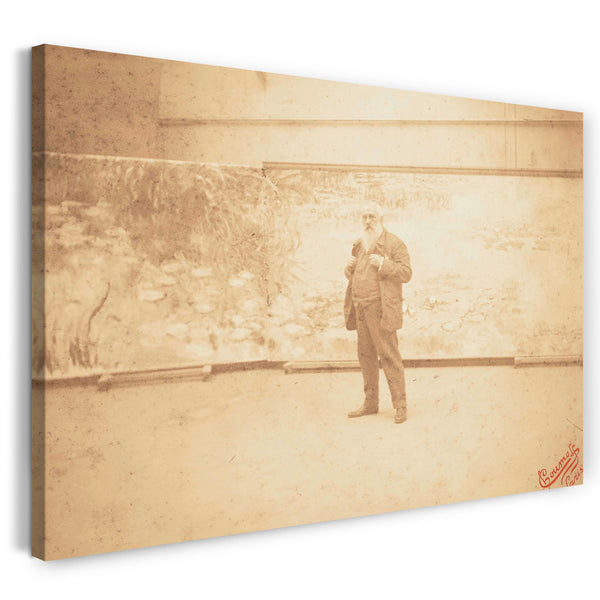Top-Angebot Kunstdruck Pierre Choumoff - Claude Monet vor seinem Werk 'Les Nymphéas', 1920er Jahre Leinwand auf Keilrahmen gespannt