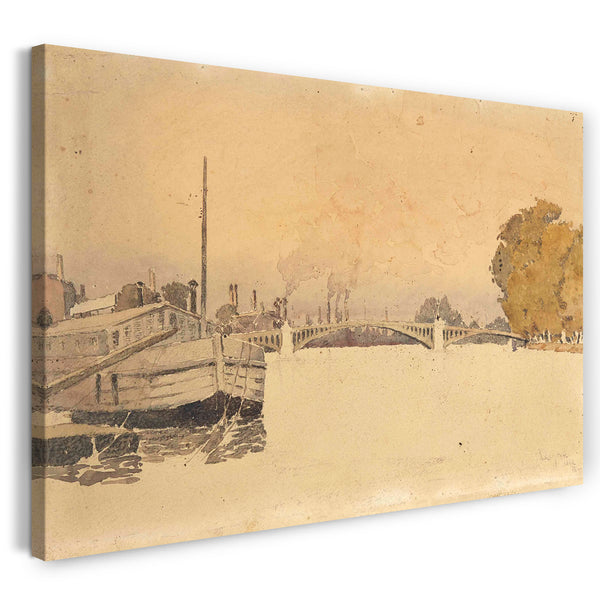 Top-Angebot Kunstdruck Fernand Arvey Lungren - Paris, die Seine Leinwand auf Keilrahmen gespannt