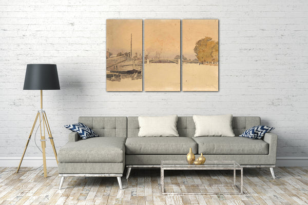 Top-Angebot Kunstdruck Fernand Arvey Lungren - Paris, die Seine Leinwand auf Keilrahmen gespannt