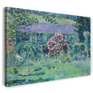 Top-Angebot Kunstdruck Blanche Hoschedé Monet - Monets Haus in Giverny Leinwand auf Keilrahmen gespannt