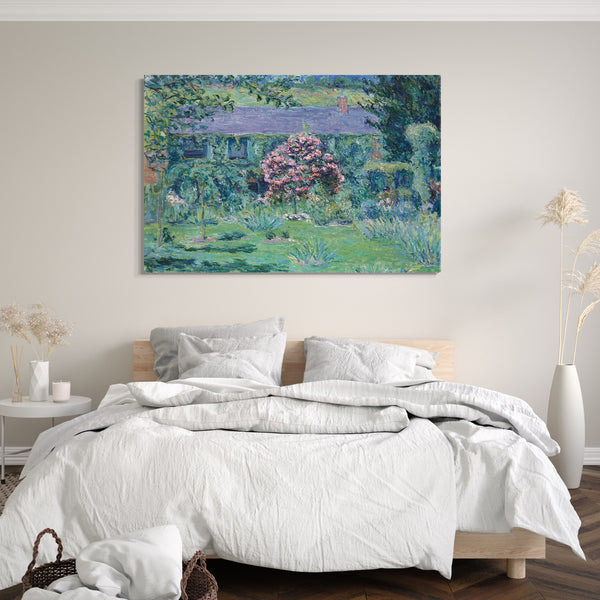 Top-Angebot Kunstdruck Blanche Hoschedé Monet - Monets Haus in Giverny Leinwand auf Keilrahmen gespannt