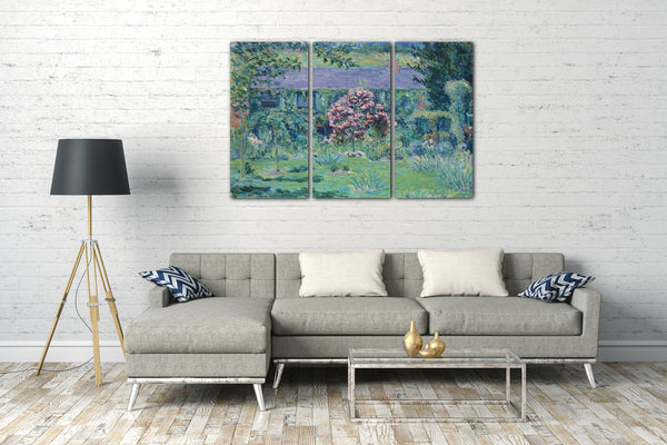 Top-Angebot Kunstdruck Blanche Hoschedé Monet - Monets Haus in Giverny Leinwand auf Keilrahmen gespannt