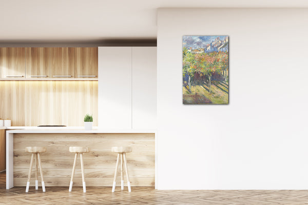 Top-Angebot Kunstdruck Claude Monet - Die Linden in Poissy Leinwand auf Keilrahmen gespannt