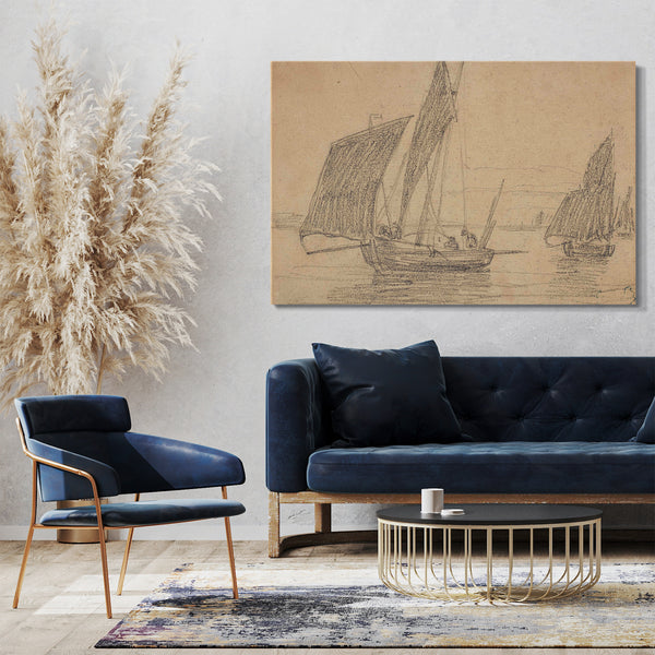 Top-Angebot Kunstdruck Eugène Boudin - Marine Leinwand auf Keilrahmen gespannt