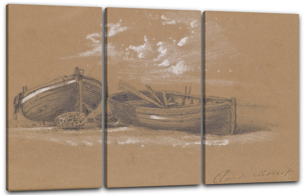 Leinwandbild Claude Monet - Zwei gestrandete Kanus