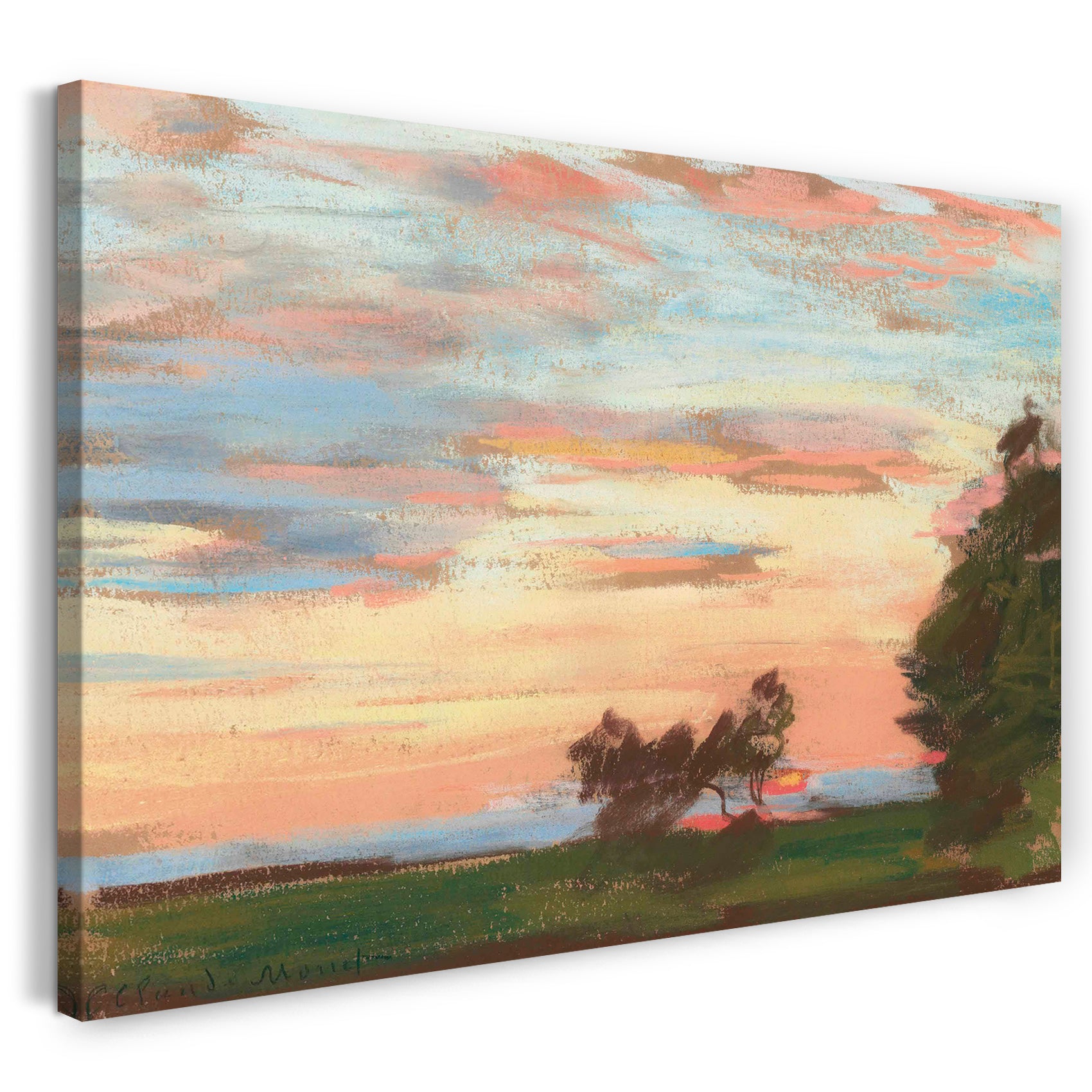 Top-Angebot Kunstdruck Claude Monet - Aufgehende Sonne Leinwand auf Keilrahmen gespannt
