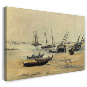 Top-Angebot Kunstdruck Edouard Manet - Der Strand bei Ebbe Leinwand auf Keilrahmen gespannt