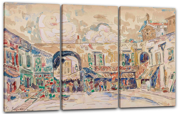 Leinwandbild Paul Signac - Nizza (Markttag)