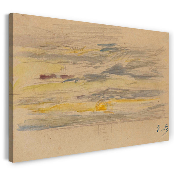 Top-Angebot Kunstdruck Eugène Boudin - Untergehende Sonne Leinwand auf Keilrahmen gespannt