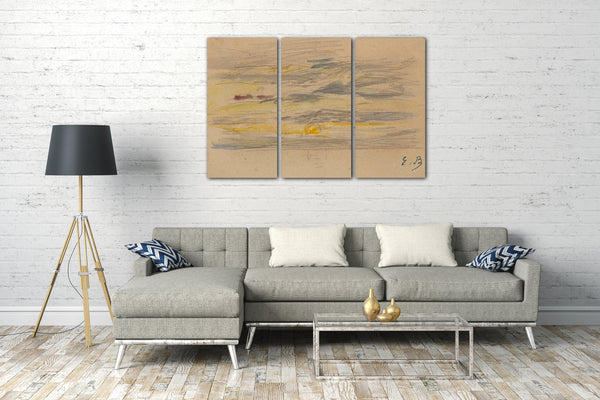 Top-Angebot Kunstdruck Eugène Boudin - Untergehende Sonne Leinwand auf Keilrahmen gespannt