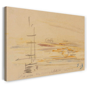 Top-Angebot Kunstdruck Eugène Boudin - Segelboot. Untergehende Sonne Leinwand auf Keilrahmen gespannt