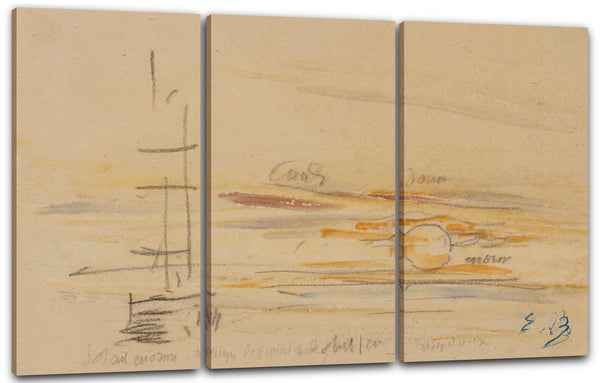 Leinwandbild Eugène Boudin - Segelboot. Untergehende Sonne