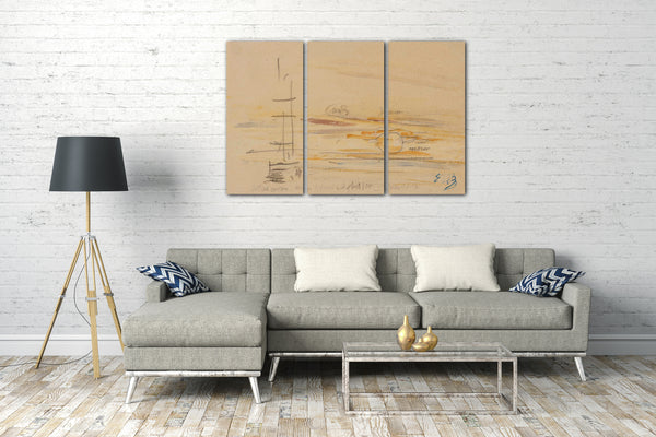 Top-Angebot Kunstdruck Eugène Boudin - Segelboot. Untergehende Sonne Leinwand auf Keilrahmen gespannt