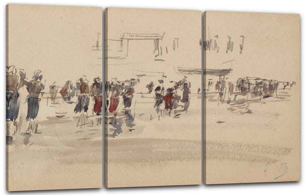 Leinwandbild Eugène Boudin - Fischer am Strand von Berck