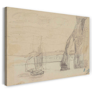 Top-Angebot Kunstdruck Eugène Boudin - Klippe von Étretat Leinwand auf Keilrahmen gespannt