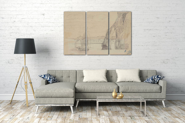 Top-Angebot Kunstdruck Eugène Boudin - Klippe von Étretat Leinwand auf Keilrahmen gespannt