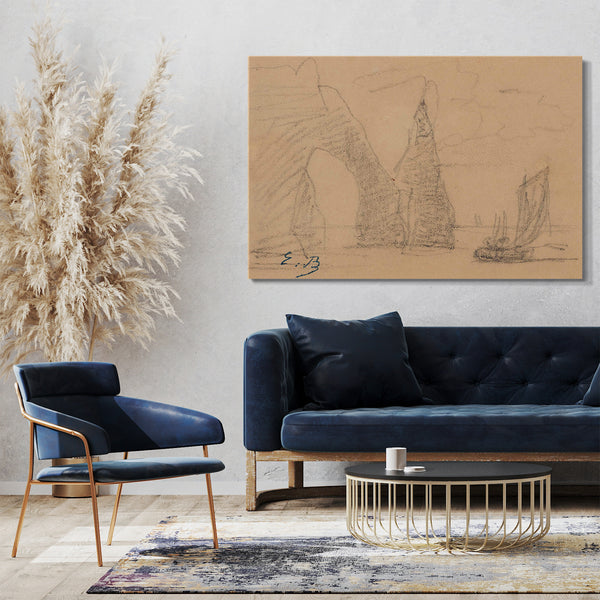 Top-Angebot Kunstdruck Eugène Boudin - Étretat Leinwand auf Keilrahmen gespannt