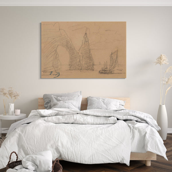 Top-Angebot Kunstdruck Eugène Boudin - Étretat Leinwand auf Keilrahmen gespannt