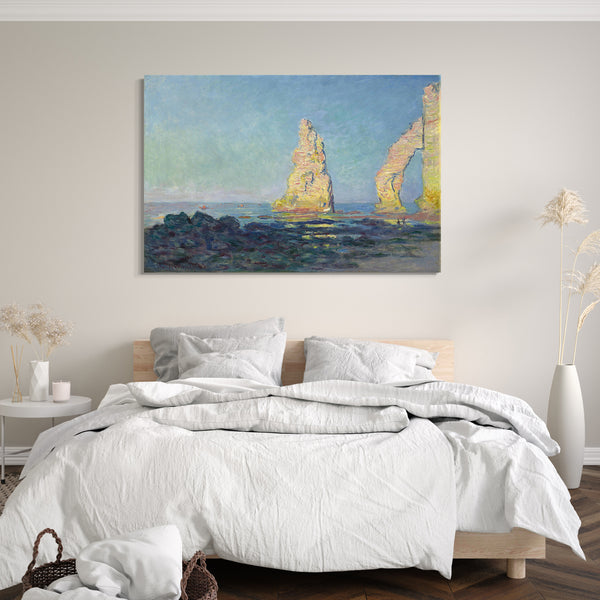 Top-Angebot Kunstdruck Claude Monet - Nadel von Etretat, Ebbe Leinwand auf Keilrahmen gespannt